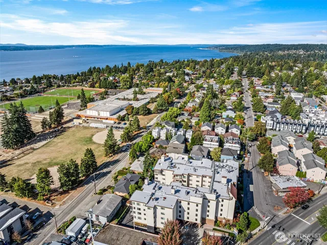 an aerial view of a city