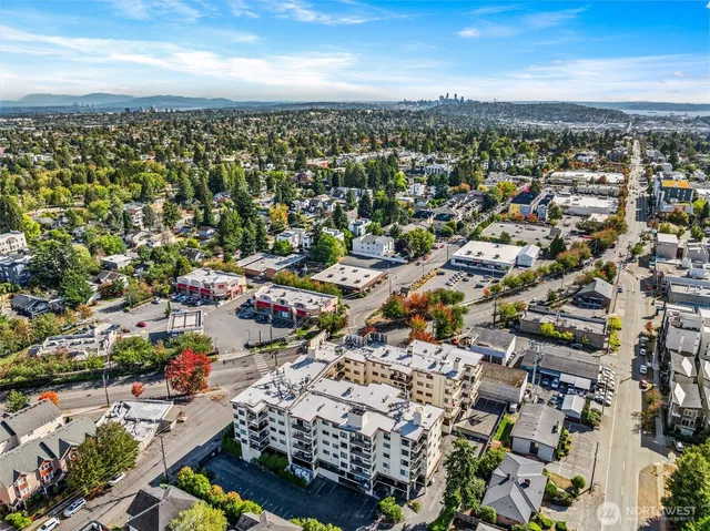 an aerial view of a city