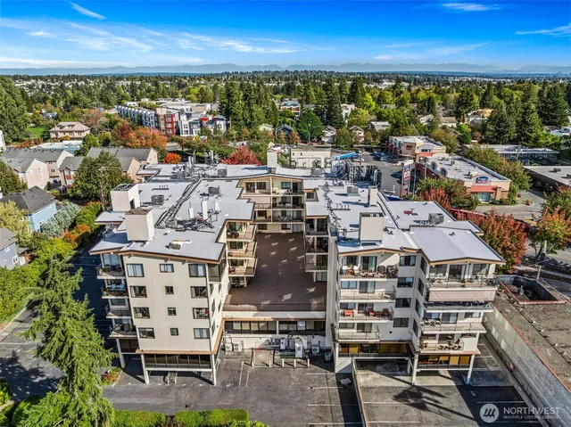 a view of city with ocean view