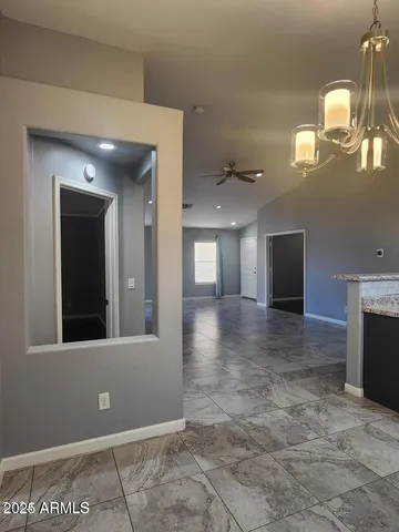 a view of a hallway with entryway