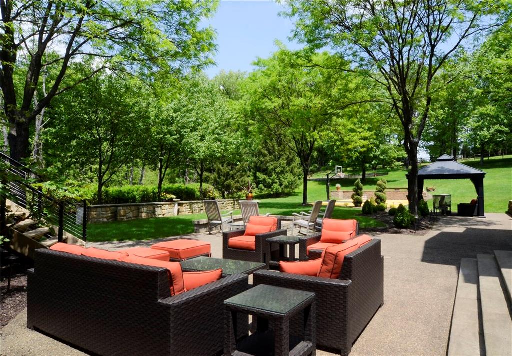181 Merriman Road Sewickley Heights, PA 15143 - Photo 23 of 25 Picturesque patio with adjacent gazebo, basketball court plus wonderful lawns and gardens