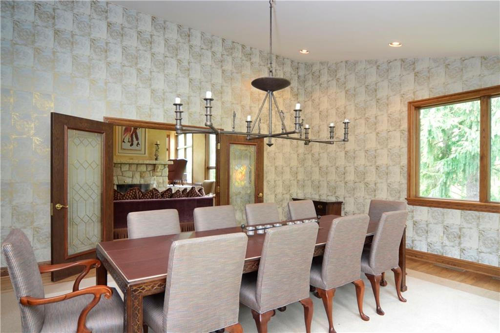 181 Merriman Road Sewickley Heights, PA 15143 - Photo 8 of 25 Elegant dining room with wonderful views of lawn and gardens.