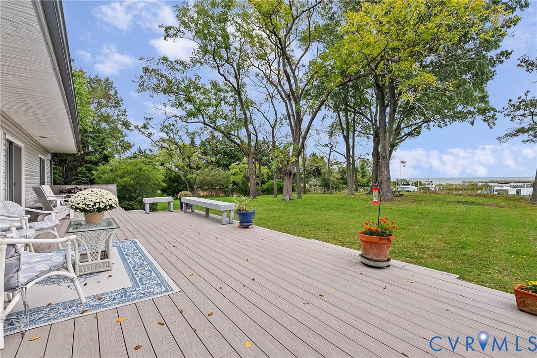 448 McSwain Road White Stone, VA 22578 - Photo 11 of 50 Deck with a yard and a water view