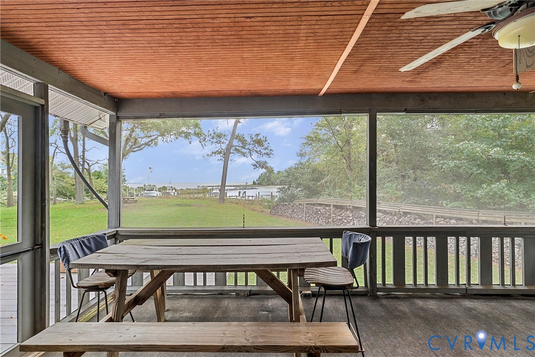 448 McSwain Road White Stone, VA 22578 - Photo 14 of 50 Unfurnished sunroom with a water view, healthy amo