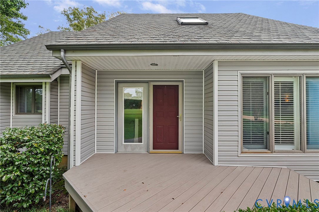 448 McSwain Road White Stone, VA 22578 - Photo 17 of 50 Property entrance featuring a wooden deck and a sh