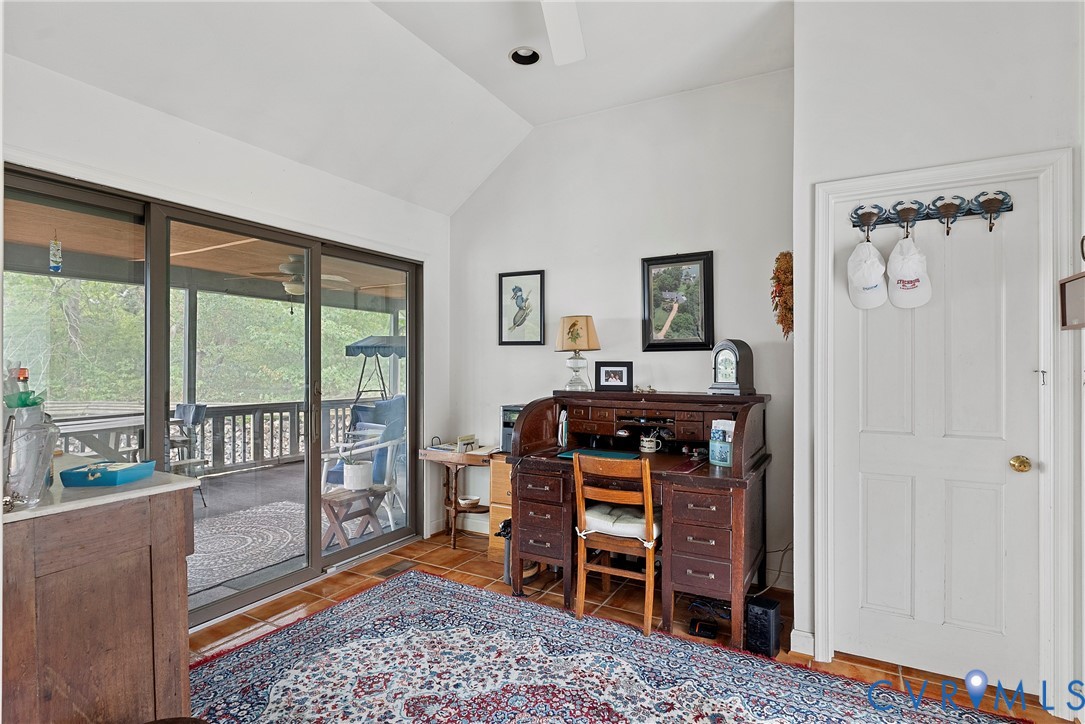 448 McSwain Road White Stone, VA 22578 - Photo 33 of 50 Tiled office space with vaulted ceiling and ceilin