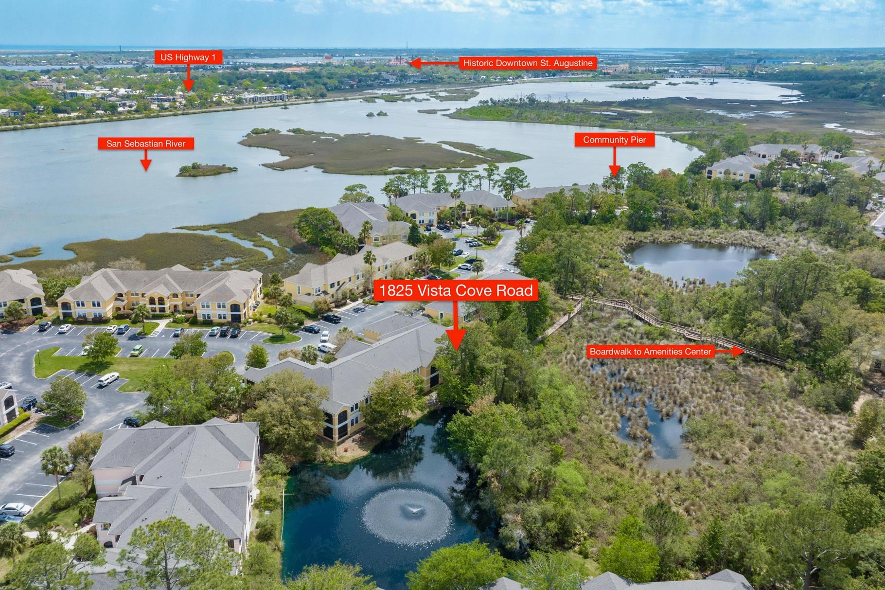 1825 Vista Cove Road St. Augustine, FL 32084 - Photo 2 of 66 an aerial view of residential houses with outdoor space and street view