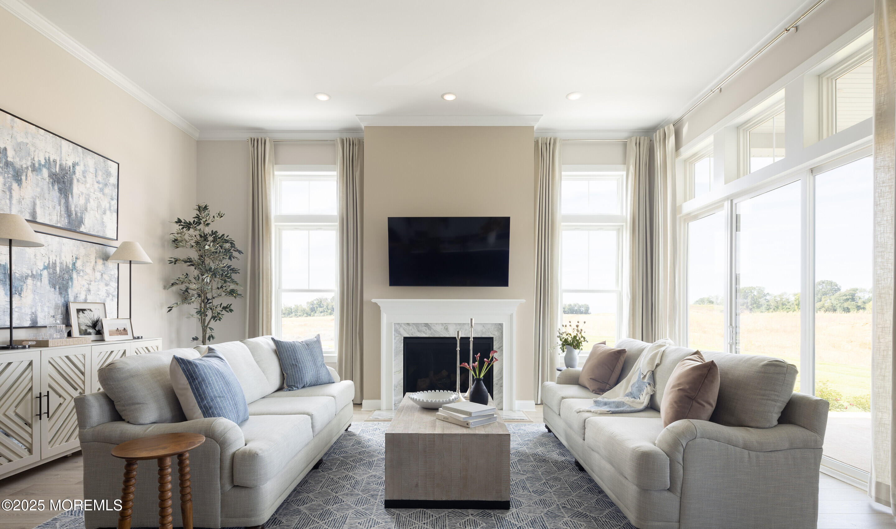 176 Highway 33, Unit KILLARNEY III LOFT Manalapan, NJ 07726 - Photo 31 of 41 a living room with furniture fireplace and window