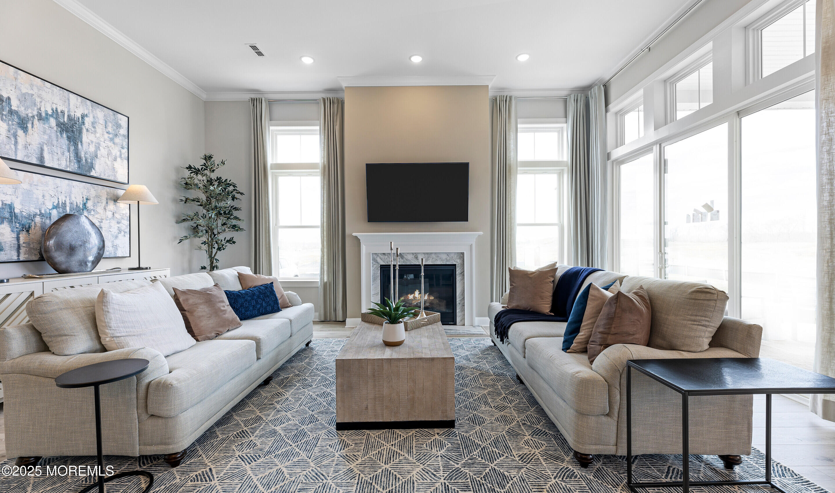 176 Highway 33, Unit KILLARNEY III LOFT Manalapan, NJ 07726 - Photo 7 of 41 a living room with furniture fireplace and window