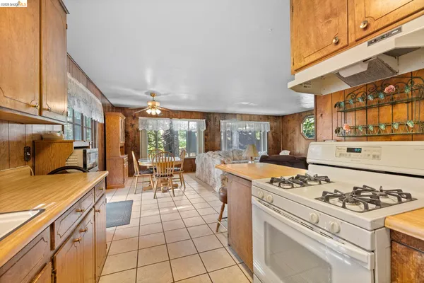 a kitchen with a stove a sink and a refrigerator