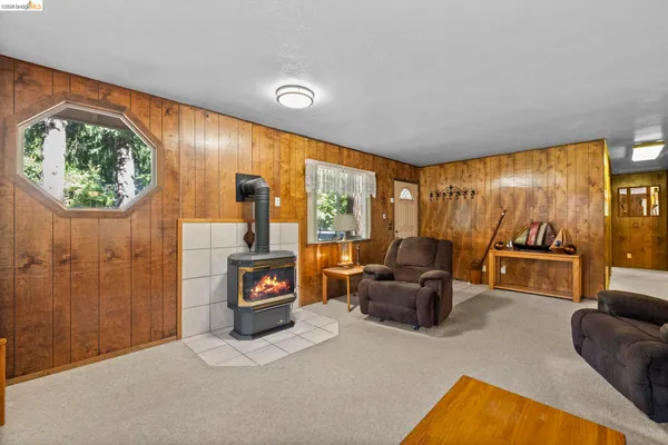 a living room with furniture
