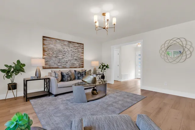 a living room with furniture