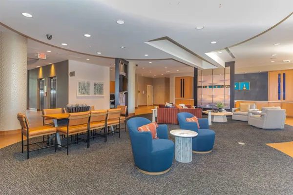 a view of outdoor seating space