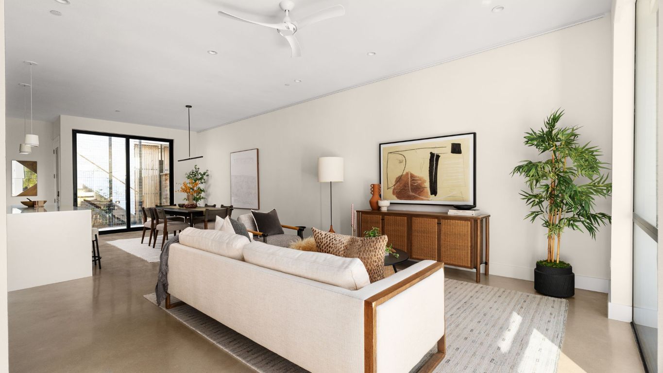 3813 Tilley Street Austin, TX 78723 - Photo 5 of 26 a living room with furniture and a potted plant