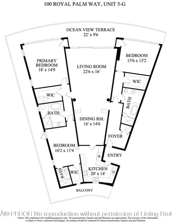 $6,399,000 | 100 Royal Palm Way, Unit G5, Palm Beach, FL 33480