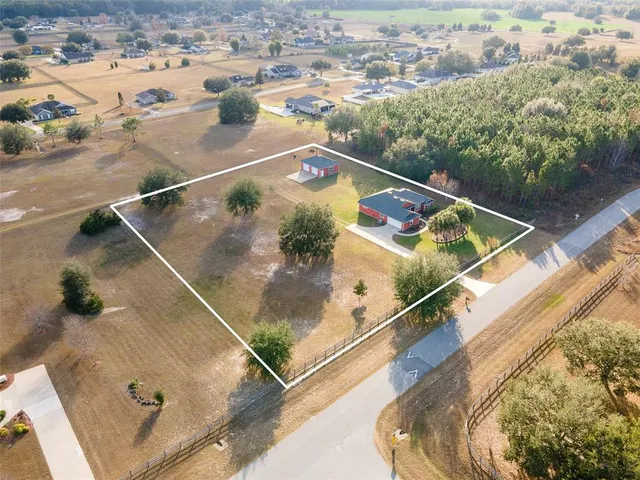 an aerial view of a house