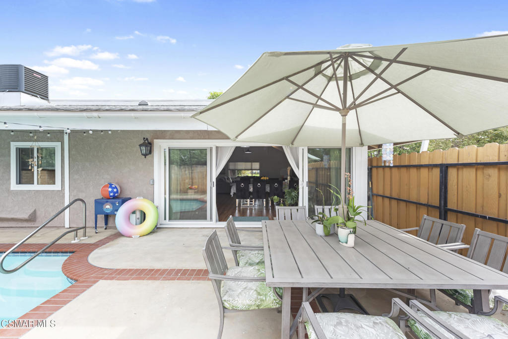 2125 Yosemite Avenue Simi Valley, CA 93063 - Photo 23 of 31 a view of a patio with table and chairs under an umbrella