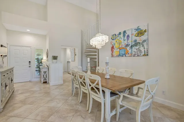 a view of dining room and window