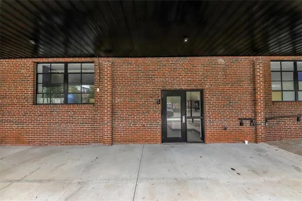 a front view of a building with street