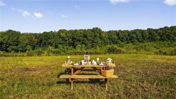 a view of a lake with outdoor space