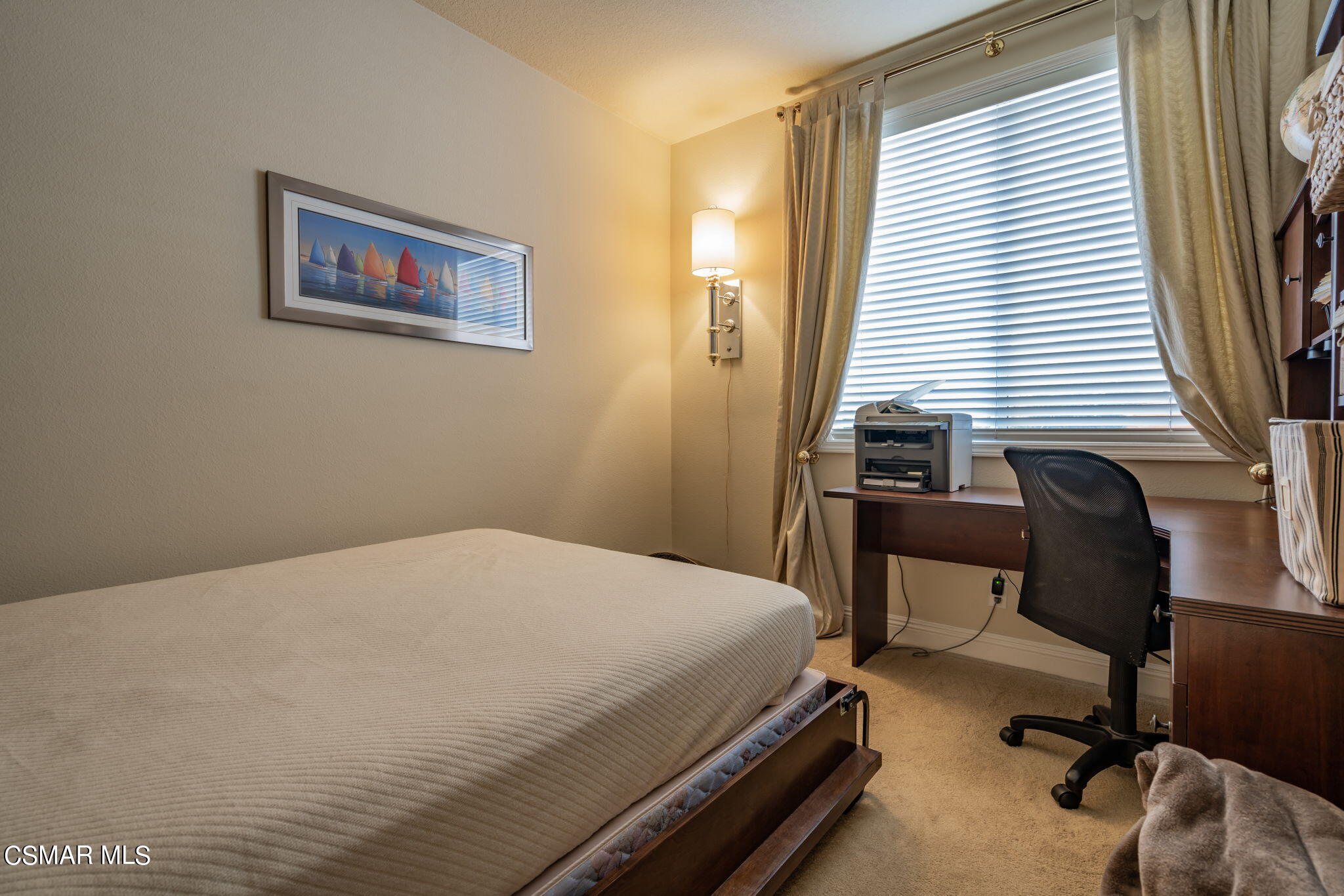 15606 Harte Lane Moorpark, CA 93021 - Photo 21 of 75 a bedroom with a bed and a desk