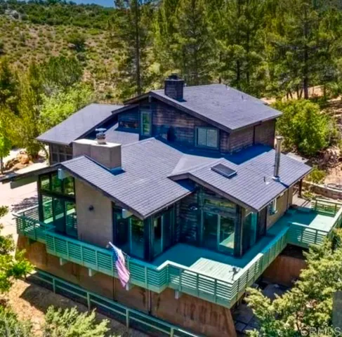 an aerial view of a house