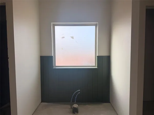 a bathroom with a window