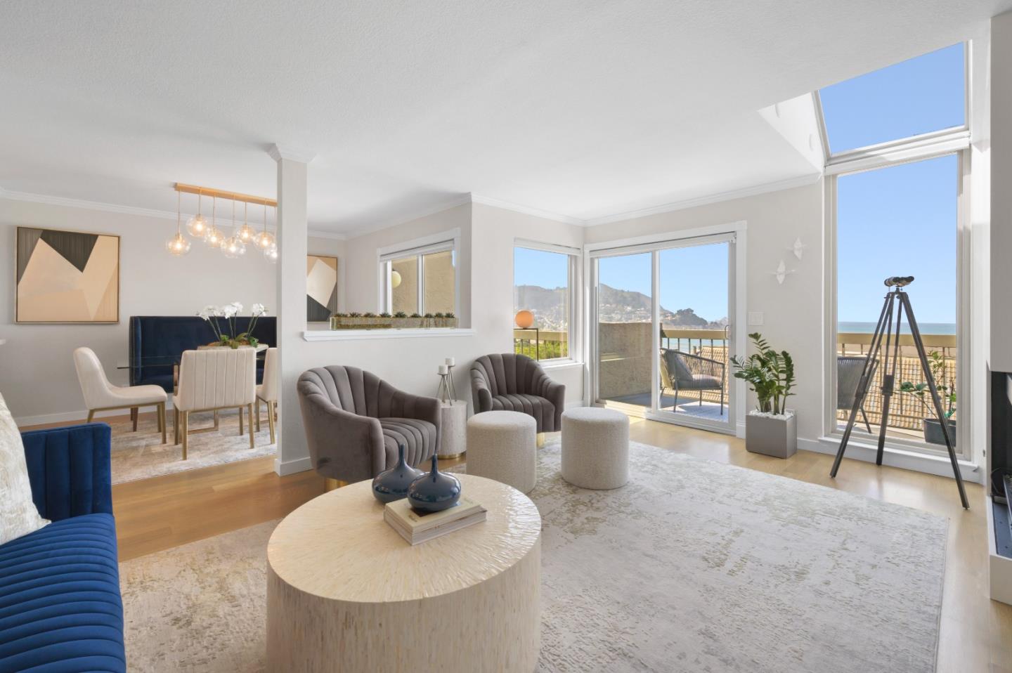 415 Roberts Road Pacifica, CA 94044 - Photo 14 of 69 a living room with furniture a large window and wooden floor