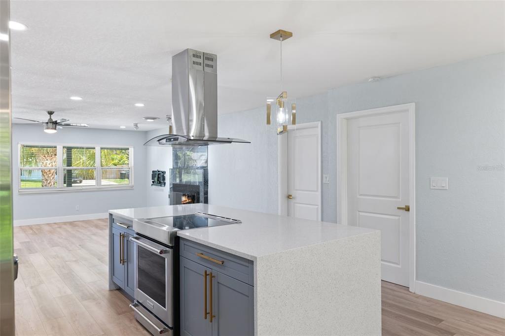 8231 31st Terrace North St. Petersburg, FL 33710 - Photo 9 of 55 a kitchen with stainless steel appliances granite countertop a sink a stove and a wooden floors