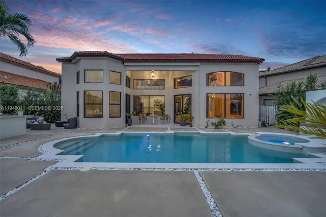 a view of outdoor space yard deck patio and swimming pool