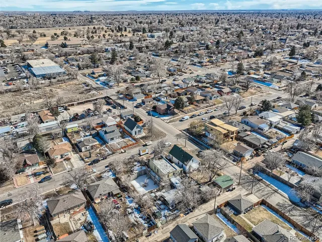 an aerial view of a city