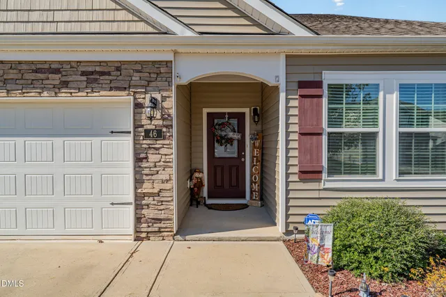 a front view of a house with a window
