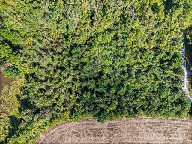 an aerial view of a house with a garden