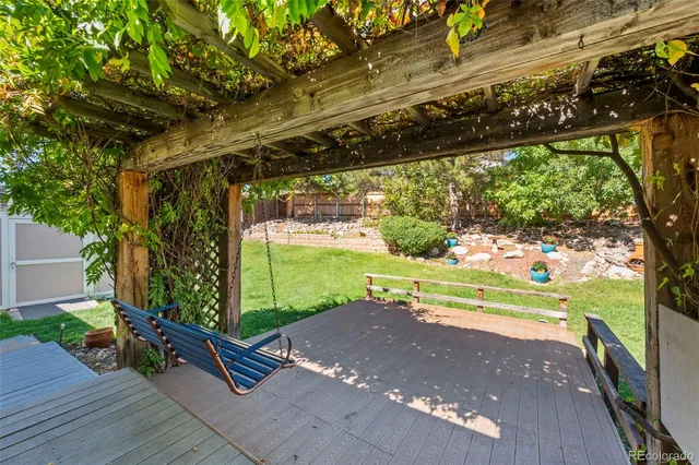 a view of a yard with an outdoor space