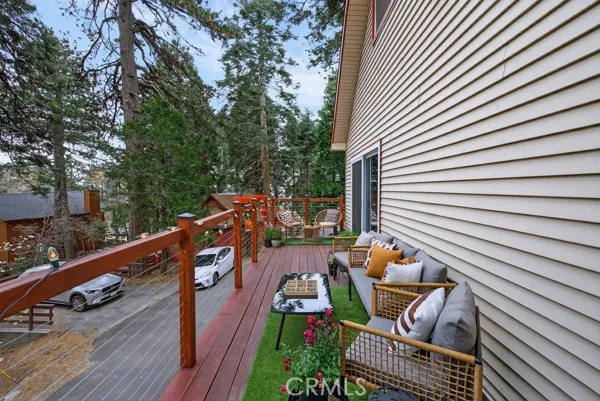 a view of deck with furniture