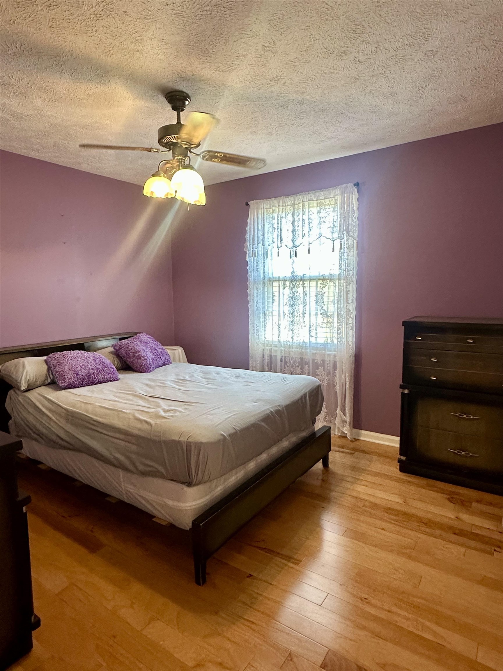 136 Perkins Street Selmer, TN 38375 - Photo 16 of 25 a bedroom with a bed and a dresser with wooden floor