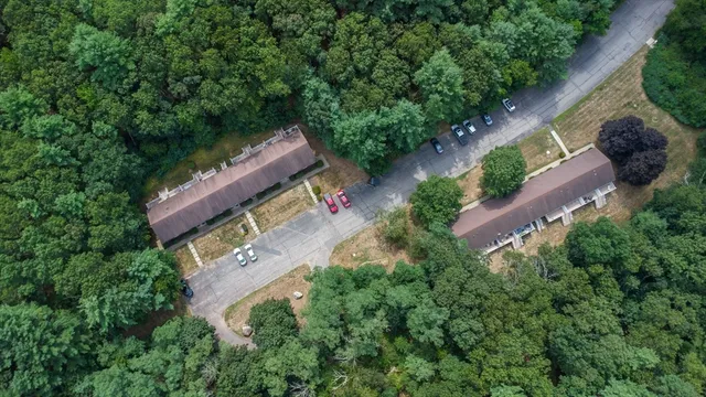 an aerial view of a house