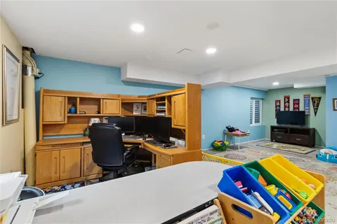 a view of a chairs in a room