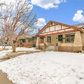 a front view of a house with a patio