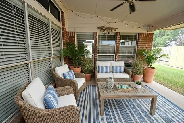 a outdoor living space with patio furniture