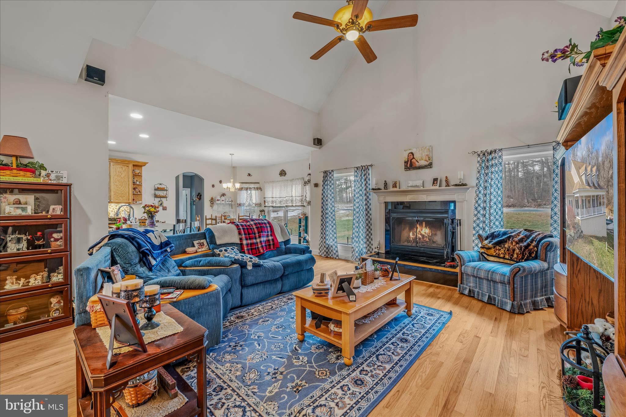 7020 Debold Road Thurmont, MD 21788 - Photo 24 of 83 a living room with furniture a fireplace and a flat screen tv