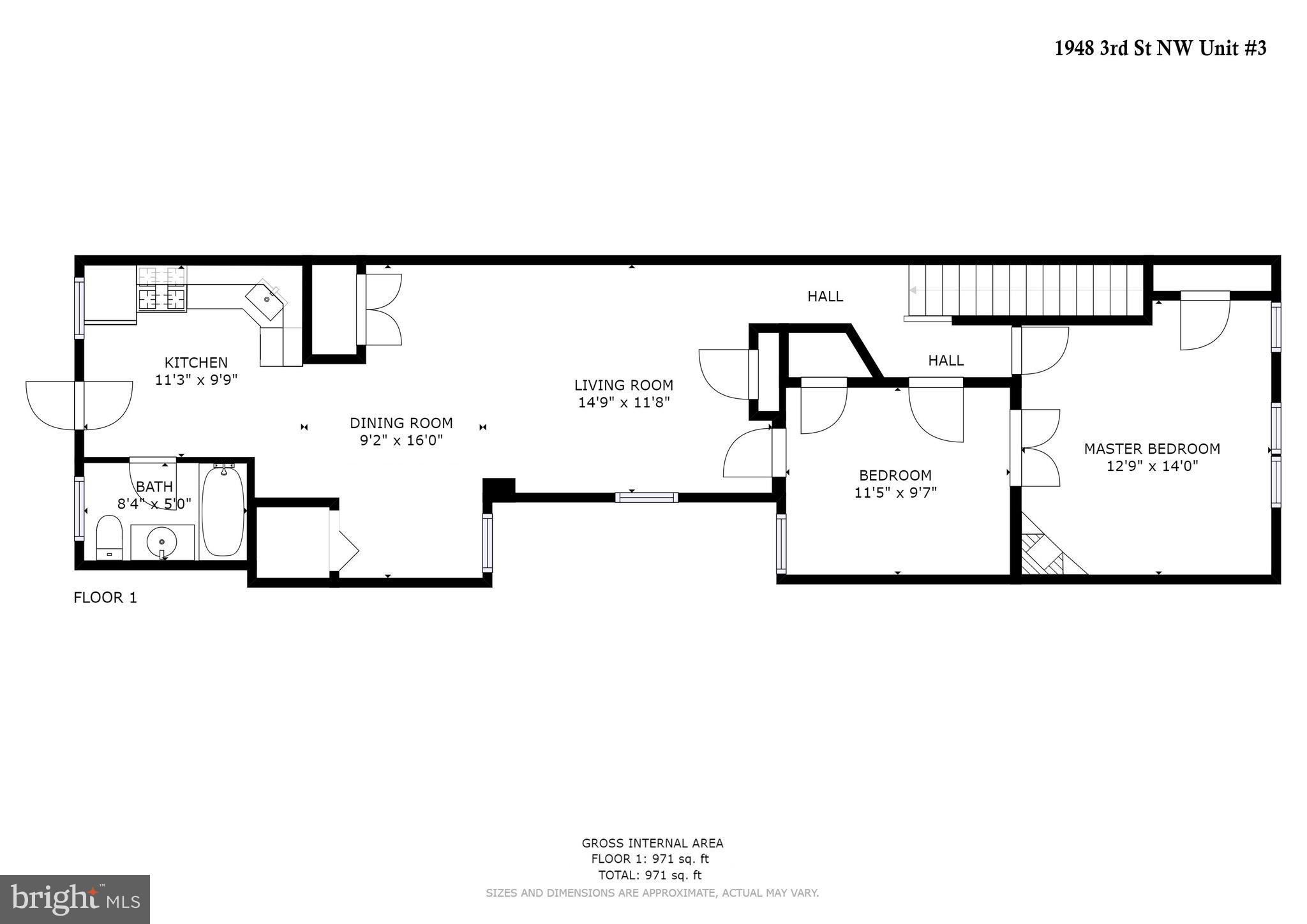 1948 3rd Street Northwest Washington, DC 20001 - Photo 29 of 32 Unit #3 Floor Plan