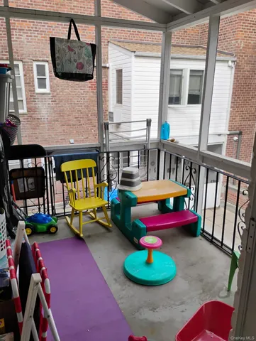 a childrens park with lots of swings and slides