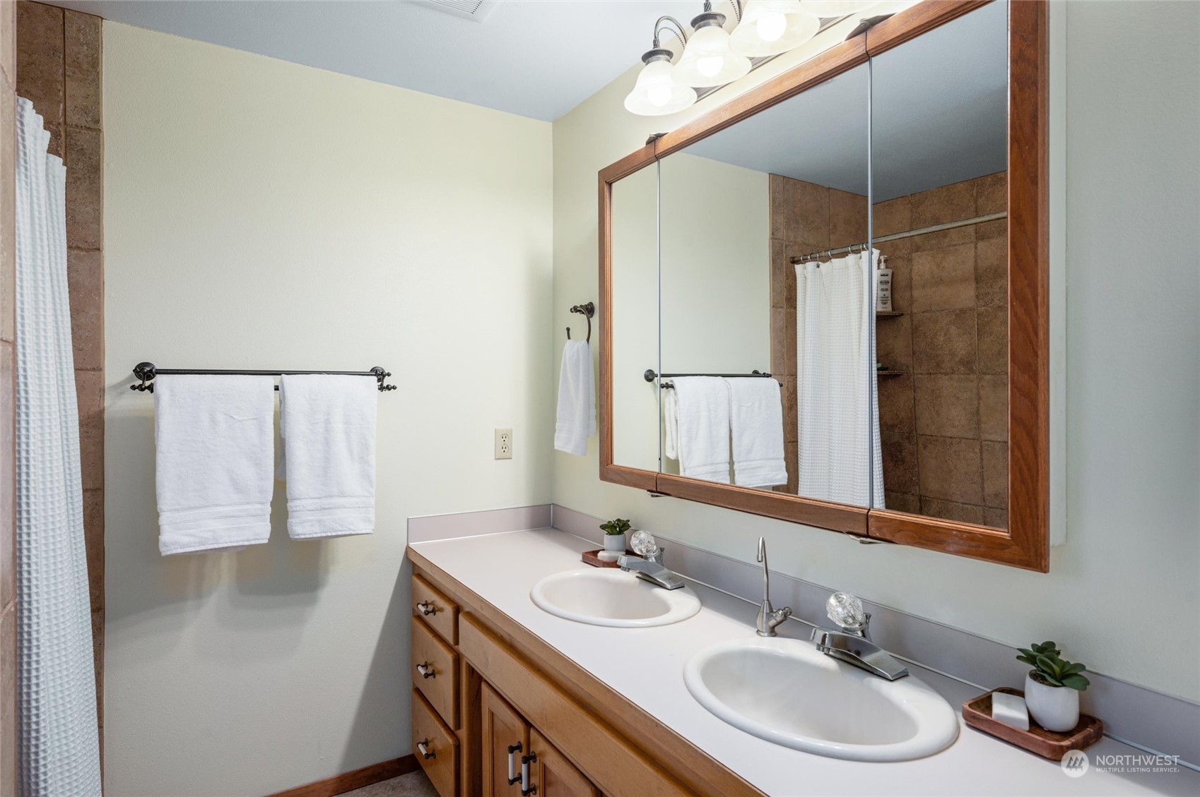 6002 Aldrich Road Bellingham, WA 98226 - Photo 14 of 30 a bathroom with a sink and a mirror