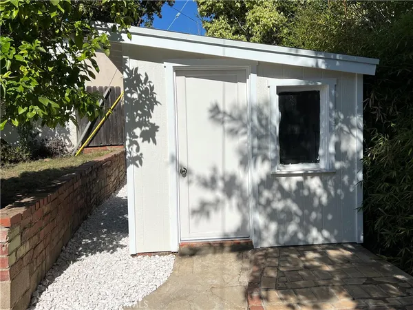 a view of a door of a house