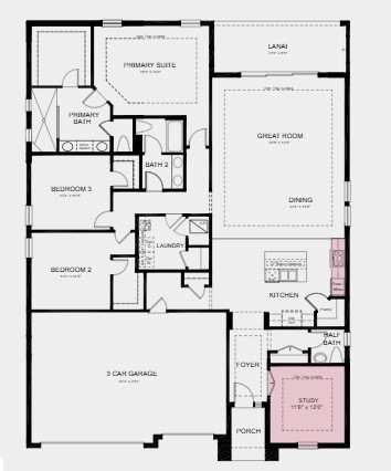 86539 Oar Row Yulee, FL 32097 - Photo 40 of 40 Floor Plan - Additional Highlights Include: a tankless water heater, tray ceiling package with crown molding, gourmet kitchen, and a study with double doors.