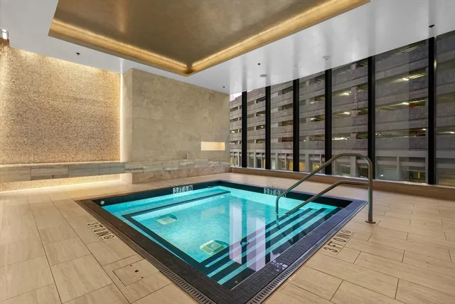 a view of a bathtub in a balcony