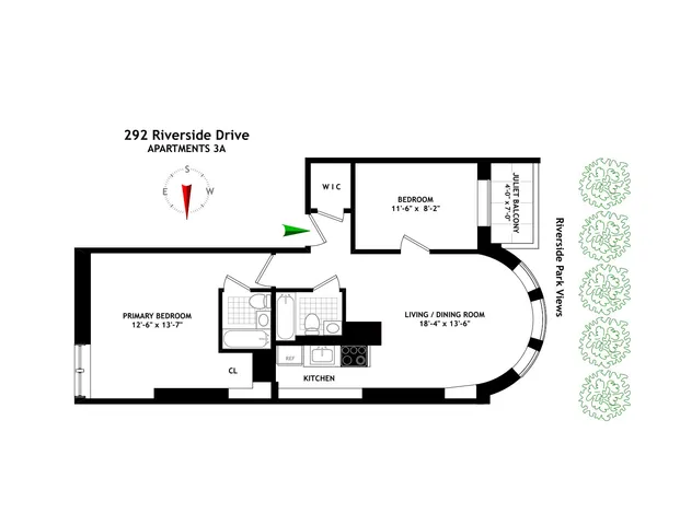 a view of a building with a large windows