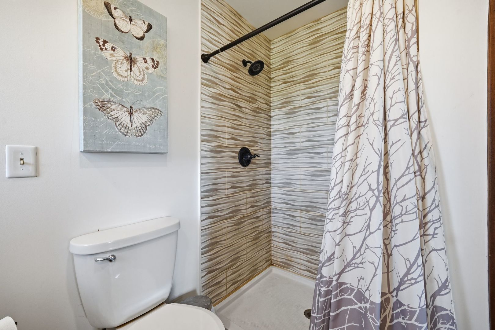8N316 McGough Road Maple Park, IL 60151 - Photo 28 of 46 a bathroom with a toilet and a shower curtain