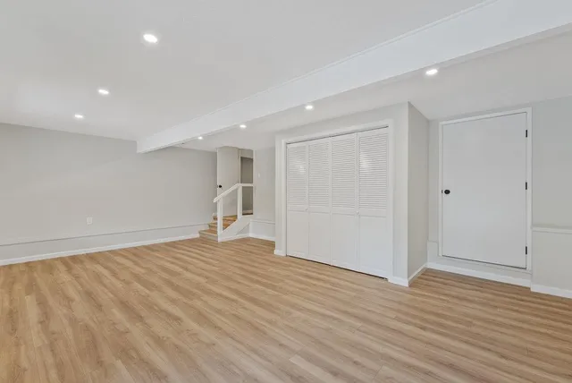 a front view of house with garage